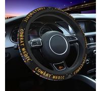 Couvre Volant Médecin de Combat, vétéran d'Irak Housse Protection Volant | Voiture Camionnettes 2 pièces Douce Protege-Volant Élastique Couvercle De Protection Du Volant Femme Homme