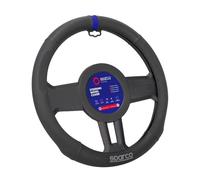 COUVRE VOLANT NOIR AVEC LISERE BLEU SPARCO