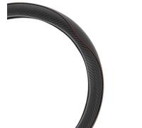 COUVRE VOLANT NOIR CARBONE SURPIQURE ROUGE 37-39CM