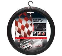 Couvre Volant Noir Surpiqure Rouge Grip Race Sport