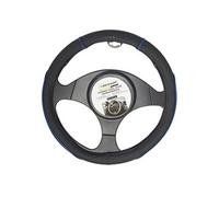 Couvre volant noir universel PU / bleu 37-39 cm