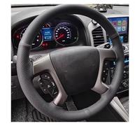 Couvre Volant Pour Chevrolet Pour Captiva 2007-2014 Pour Silverado Pour GMC Pour Sierra 07-13 Housse Volant Voiture En Cuir Artificiel Noir Housse De Volant(Light Blue Thread)