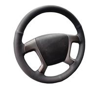 Couvre Volant pour Chevrolet pour Captiva 2007-2014 pour Silverado pour GMC pour Sierra 2007-2013 Housse Volant Voiture Cuir Artificiel Noir(Orange Thread)