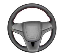 Couvre Volant pour Chevrolet pour Cruze pour Aveo pour Orlando pour Ravon R4 2009-2014 Tresse pour Volant Housse Volant Voiture Personnalisée Caches Volant(Blue Thread)