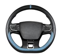 Couvre Volant pour Citroen C1 C2 C3 C4 C5 C6 C8, Cuir Protection Antidérapant Housse de Volant Respirante Accessoire Intérieur de Direction,Blue-D-Shaped