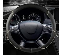 Couvre Volant Pour Dacia Pour Sandero Pour Stepway Pour Crossover PU Cuir Couverture De Volant De Voiture Accessoires Auto Housse Volant (Color : BEIGE)
