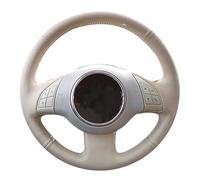 Couvre Volant Pour Fiat 500 2007 2008 2009-2015 Pour 500e 2014-2018 Pour 500C 2014-2017 Beige PU Faux Cuir Cousu À La Main Couverture De Volant De Voiture Housse Volant (Size : Faux Leather 3)