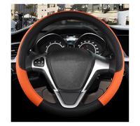 Couvre Volant pour Ford pour Fiesta pour Fiesta St MK1 MK2 MK3 MK4 MK5 MK6 MK7 MK8 Housse De Volant De Voiture 9 Couleurs en Cuir PU Antidérapant Voiture Caches Volant(O Orange)