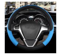 Couvre Volant pour Ford pour Fiesta pour Fiesta St MK1 MK2 MK3 MK4 MK5 MK6 MK7 MK8 Housse De Volant De Voiture 9 Couleurs en Cuir PU Antidérapant Voiture Caches Volant(O Blue)