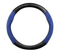 Couvre Volant pour Ford pour Focus 3 MK3 2012 2013 2014 2015 2016 2017 2018 Housse Volant Voiture en Cuir Et Fibre De Carbone 38 Cm Antidérapant 15 Pouces Voiture Caches Volant(O Fiber Blue)