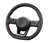 Couvre Volant pour Nissan pour Qashqai J11 J10 pour Leaf X pour Trail pour March Housse De Volant De Voiture en Cuir Artificiel Tressé Voiture Caches Volant(White Thread)