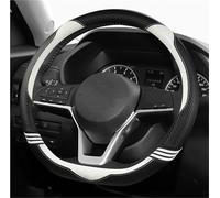 Couvre Volant pour Nissan pour Rogue pour X-Trail pour Kicks pour Rogue Sport 2017-2021 Housse De Volant De Voiture en Forme De D en Cuir Voiture Caches Volant(Blanc)