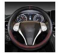 Couvre Volant pour Nissan pour X-Trail pour Qashqai pour March pour Serena pour Micra Housse De Volant De Voiture Accessoires Automobiles Voiture Caches Volant(O Shape Wine Red)
