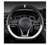 Couvre Volant pour Nissan pour X-Trail pour Qashqai pour March pour Serena pour Micra Housse De Volant De Voiture Accessoires Automobiles Voiture Caches Volant(D Shape White)