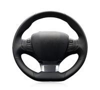 Couvre Volant pour Peugeot 308 2014 2015 2016 2017 2018 2019 Housse Volant Voiture Cuir Artificiel Noir Antidérapant Cousu Main Housse Volant (Couleur : Light Blue Thread)
