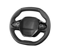 Couvre Volant pour Peugeot E-208 2020 508 208 2019 2020 3008 4008 5008 2016-2019 Housse De Volant De Voiture en Cuir Artificiel Cousue À La Main(Black Thread)