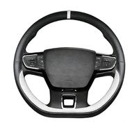 Couvre Volant pour Porsche Cayenne 9Y3 Coupé 2019-2022 2023, Cuir Protection Antidérapant Housse de Volant Respirante Accessoire Intérieur de Direction,White-D-Shaped