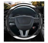 Couvre Volant pour Seat pour Ateca pour Exeo pour Tarraco Housse De Volant Voiture 38CM Protection Antidérapante en Cuir Accessoires Décoration Voiture(Blanc)