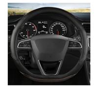 Couvre Volant pour Seat pour Ibiza pour Toledo pour MII O Forme D Housse Protection Volant Voiture en Cuir Fiber Carbone Accessoires Décoration Voiture(Coffee D Shape)