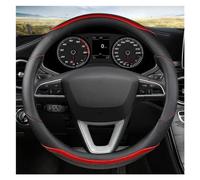 Couvre Volant pour Seat pour Tarraco pour Arona pour Ateca O Forme D Forme en Cuir Fiber Carbone Housse Protection Volant Voiture Accessoires Intérieurs Voiture(Red O Shape)