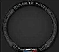 Couvre-Volant pour Suzuki SX4 S-Cross Bj. AB 2013, Housse de Volant Protection Direction Cache Roue Gaine Guidon Enveloppe Coque Peau Revêtement Auto Couvercle,D-Shaped -Black