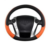 Couvre Volant pour Toyota pour Prius 30 20 pour Prius V pour Prius C pour Prius Prime Housse Volant Voiture en Cuir PU Accessoires Automobiles Antidérapants Voiture Caches Volant(Orange)