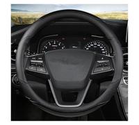 Couvre Volant pour Tucson pour Gtz pour Matrix pour Accent pour LAFESTA Housse Volant Voiture en Cuir Et Fibre Carbone Antidérapant Couvre Volant(Black O)