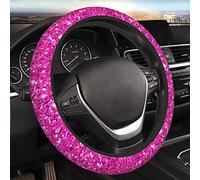 Couvre Volant Rose Rouge Pailleté, Universelle Housse Volant Voiture Souple Protege Volant Voiture pour Voiture Femmes Hommes 38Cm