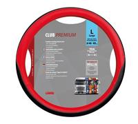 Couvre Volant Rouge Noir Camion Caravan CLUB En Simili Cuir Taille L 46 48 Cm