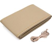 Couvre Volant Simili Cuir Beige Cousu Main pour Automobile Voiture