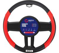 Couvre Volant SPC1113 Universel Rouge Et Noir Avec Détails Perforés SPARCO