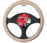 Couvre-volant Start Housse de Volant de Voiture en Cuir Beige, Confort Adulte, Sécurité, Protection 37x39, Universelle