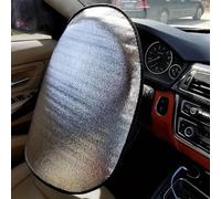 Couvre-volant thermique pare-soleil en aluminium double couche Protection volant voiture soleil chaleur Universel anti-surchauffe facile appliquer enlever