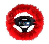 Couvre-Volant Universel Peluche Rouge Fourrure Écologique 37-39cm Simoni Racing