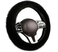 Couvre Volant Voiture Compatibles avec Porsche Panamera E-Hybrid 2024 2025 2026,Housse Volant Voiture pour Hiver,Couvre Volant Fourrure Fluffy,Douce et Moelleuse pour Homme et Femme,Black