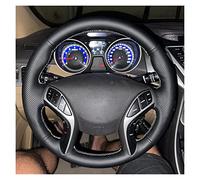 Couvre Volant Voiture Couverture Tresse Volant Voiture Cuir Artificiel Noir Antidérapant Pour Hyundai Pour Elantra 2011-2018 Pour Avante Pour I30 2012-2018 Housse Volant Voiture ( Couleur : Fil noir )