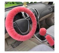 Couvre Volant Voiture Couvre-volant Universel Voiture 3 Pièces Ensemble Couvercles D'engrenage Frein À Main Accessoires D'intérieur Voiture Couvre Volant Universelle(Pink)