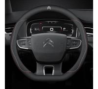 Couvre Volant Voiture Cuir pour Citroen C4 Berline 2015-2020, Protecteur de Volant Antidérapant Respirant Accessoires Voiture pour Décoration,A-38mm