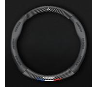 Couvre Volant Voiture Cuir pour Mitsubishi Montero Sport 2019-2024,Caches de Volant Antidérapant Respirant Couvre Accessoires Auto Decoration Interieur Protege