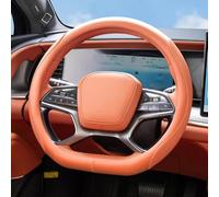 Couvre Volant Voiture en Cuir Microfibre pour BYD Seal U/Song Plus DM-i 2024 2025 2026+, Housse de Volant Antidérapante et Respirante, 37-38cm,Orange