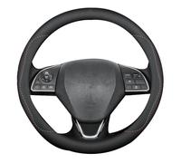 Couvre Volant Voiture en Cuir Nappa pour Kia Venga 2009-2018, Housse Volant Voiture, Couvre Volant Fin, Antidérapant Souple, Taille 37-38 cm, Noir