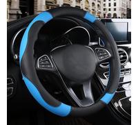 Couvre Volant Voiture en Cuir pour Citroen C4 Cactus, Housse Protege Volant Respirant, Couverture Volant Antidérapant pour Femmes/Hommes, Accessoires Interieur,Blue