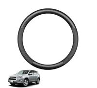 Couvre Volant Voiture en Fibre de Carbone pour RAV4 XA30 2006-2011 Forme Ronde Antidérapant Respirant Accessoires intérieurs Noir Mat,Matte+Leather