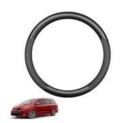 Couvre Volant Voiture en Fibre de Carbone pour Sienna XL30 2011-2019 Forme Ronde Antidérapant Respirant Accessoires intérieurs Noir Mat,Matte+Leather