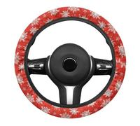 Couvre Volant Voiture Flocon De Neige Flanelle Antidérapante Accessoires Auto, Diamètre 38 Cm, avec Impression Volant Voiture, pour Femmes Et Hommes
