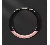 Couvre Volant Voiture Hiver pour Mitsubishi Mirage 2025-2019, Couvre en Peluche Souple Anti-dérapant Cache, Femmes Filles Accessoire Intérieur Voiture Lenkradschutz,Pink-O