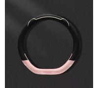 Couvre Volant Voiture Hiver pour Mitsubishi Mirage 2025-2019, Couvre en Peluche Souple Anti-dérapant Cache, Femmes Filles Accessoire Intérieur Voiture Lenkradschutz,Pink-D