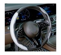 Couvre Volant Voiture Housse De Volant De Voiture en Fibre Carbone Silicone 1K en Microfibre Cuir PVC Antidérapante Universelle 2/3 Pièces(2pcs White)