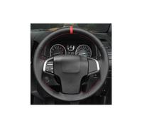 Couvre Volant Voiture Housse De Volant De Voiture Tressée en Cuir Antidérapant, pour Isuzu pour D-Max pour MU-X 2013 2014 2015 2016 2017 2018 2019 2020 Caches De Volant (Color : Red Thread)