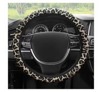 Couvre Volant Voiture Housse De Volant Élastique Et Extensible Sans Anneau Intérieur Compatible Avec Les Volants 145 À 15 Pouces En Lin Respirant(Leopard-print-2)